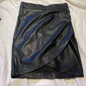Dynamite - High Waisted Leather Rouched Skirt in Size XS